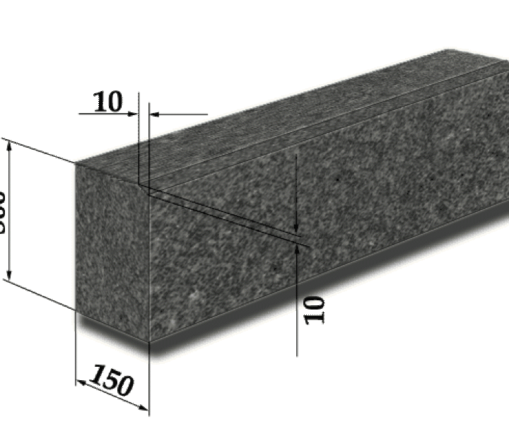 Гранитный бордюр ГП-В (Бортовой камень ГП-6)